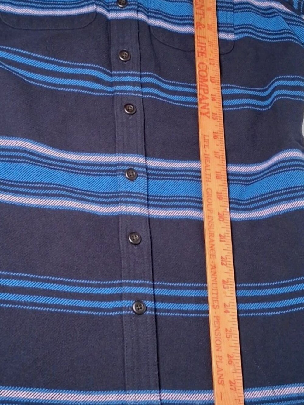 Duluth Trading Co Flannel Shirt Women XS Heritage Weight Stripe Blue Shacket New - Picture 5 of 13